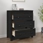 vidaXL Credenza Nera 70x35x80 cm in Legno Massello di Pino vidaXL Credenza Nera 70x35x80 cm in Legno Massello di Pino