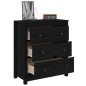 vidaXL Credenza Nera 70x35x80 cm in Legno Massello di Pino vidaXL Credenza Nera 70x35x80 cm in Legno Massello di Pino