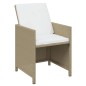 vidaXL Set da Pranzo per Giardino 7pz con Cuscini in Polyrattan Beige vidaXL Set da Pranzo per Giardino 7pz con Cuscini in Polyrattan Beige