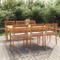 vidaXL Set da Pranzo Giardino 7pz con Cuscini Legno Massello di Teak vidaXL Set da Pranzo Giardino 7pz con Cuscini Legno Massello di Teak