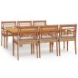 vidaXL Set da Pranzo Giardino 7pz con Cuscini Legno Massello di Teak vidaXL Set da Pranzo Giardino 7pz con Cuscini Legno Massello di Teak