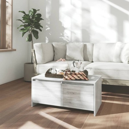 vidaXL Tavolino da Salotto Grigio Sonoma 90x50x41,5 cm in Truciolato