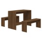 vidaXL Set da Pranzo 3 pz Rovere Marrone in Truciolato vidaXL Set da Pranzo 3 pz Rovere Marrone in Truciolato