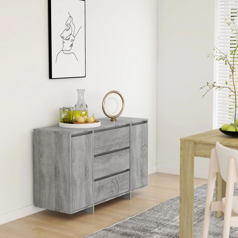 vidaXL Credenza con 3 Cassetti Grigio Sonoma 120x41x75cm in Truciolato vidaXL Credenza con 3 Cassetti Grigio Sonoma 120x41x75cm in Truciolato