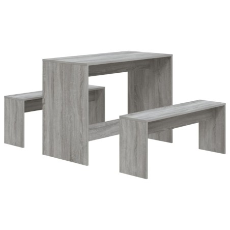 vidaXL Set da Pranzo 3 pz Grigio Sonoma in Truciolato