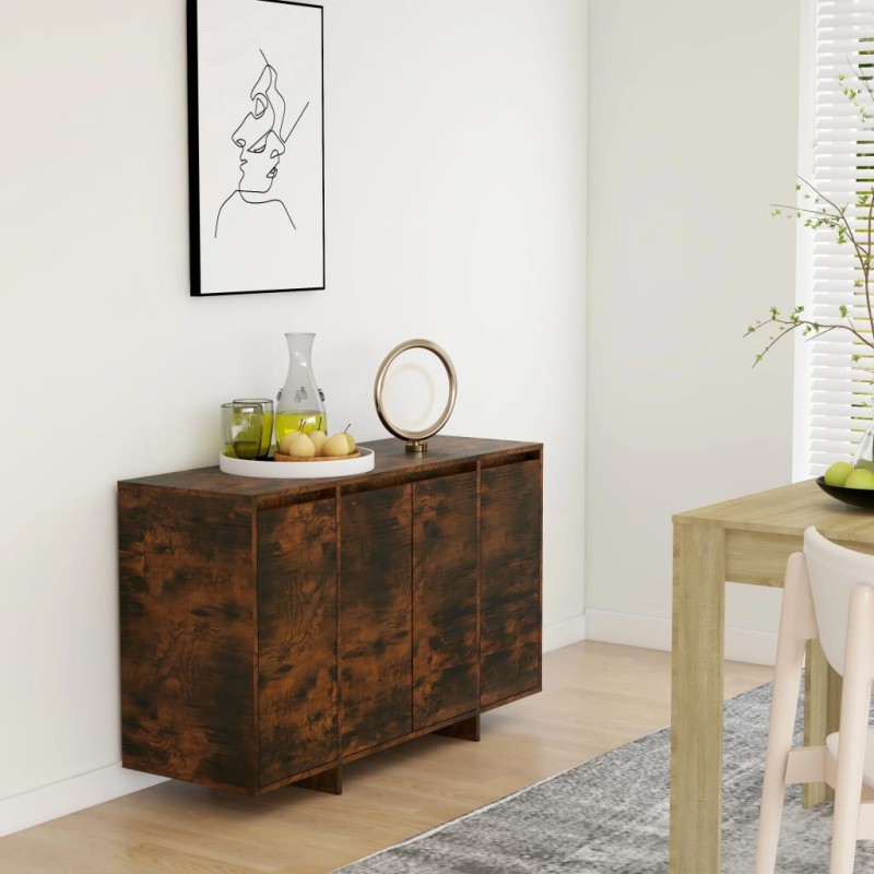 vidaXL Credenza Rovere Fumo 120x41x75 cm in Truciolato vidaXL Credenza Rovere Fumo 120x41x75 cm in Truciolato
