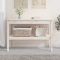 vidaXL Tavolo Consolle Bianco 110x40x75 cm in Legno Massello di Pino vidaXL Tavolo Consolle Bianco 110x40x75 cm in Legno Massello di Pino