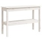 vidaXL Tavolo Consolle Bianco 110x40x75 cm in Legno Massello di Pino vidaXL Tavolo Consolle Bianco 110x40x75 cm in Legno Massello di Pino