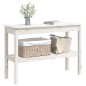 vidaXL Tavolo Consolle Bianco 110x40x75 cm in Legno Massello di Pino vidaXL Tavolo Consolle Bianco 110x40x75 cm in Legno Massello di Pino