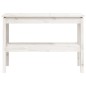 vidaXL Tavolo Consolle Bianco 110x40x75 cm in Legno Massello di Pino vidaXL Tavolo Consolle Bianco 110x40x75 cm in Legno Massello di Pino