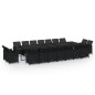 vidaXL Set da Pranzo per Giardino 19 pz con Cuscini in Polyrattan Nero vidaXL Set da Pranzo per Giardino 19 pz con Cuscini in Polyrattan Nero