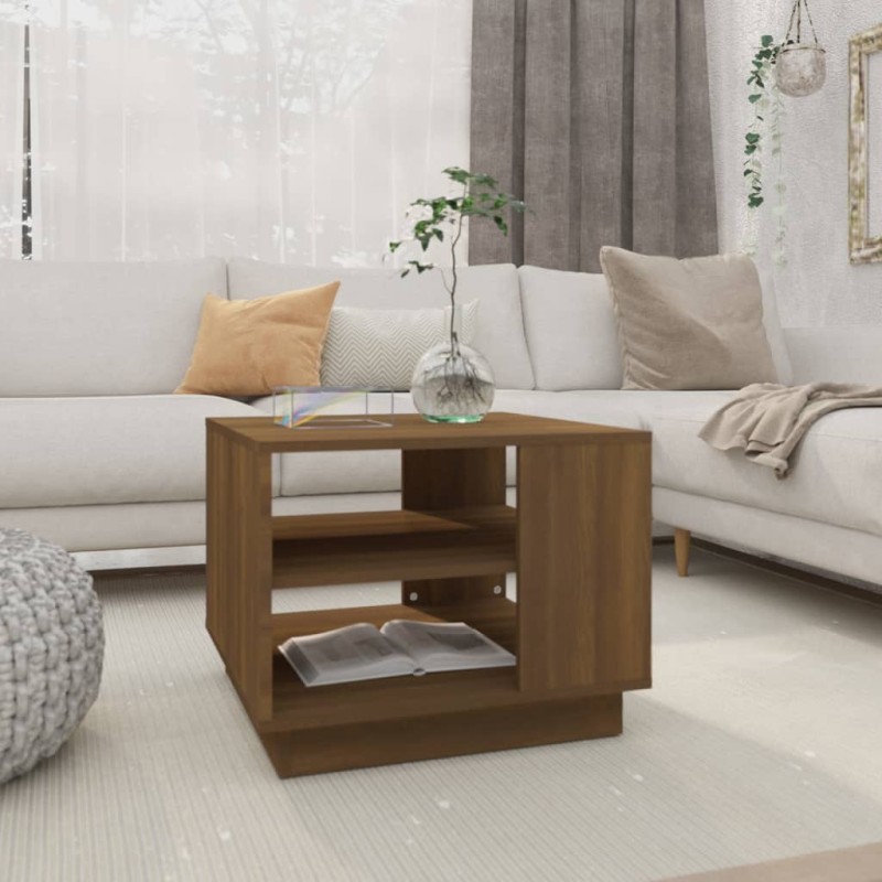 vidaXL Tavolino da Salotto Rovere Marrone 55x55x43 cm in Truciolato vidaXL Tavolino da Salotto Rovere Marrone 55x55x43 cm in Truciolato