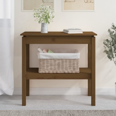 vidaXL Tavolo Consolle Miele 80x40x75 cm in Legno Massello di Pino