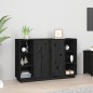 vidaXL Credenza Nera 120x35x80 cm in Legno Massello di Pino vidaXL Credenza Nera 120x35x80 cm in Legno Massello di Pino