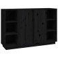 vidaXL Credenza Nera 120x35x80 cm in Legno Massello di Pino vidaXL Credenza Nera 120x35x80 cm in Legno Massello di Pino