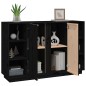 vidaXL Credenza Nera 120x35x80 cm in Legno Massello di Pino vidaXL Credenza Nera 120x35x80 cm in Legno Massello di Pino