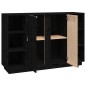 vidaXL Credenza Nera 120x35x80 cm in Legno Massello di Pino vidaXL Credenza Nera 120x35x80 cm in Legno Massello di Pino