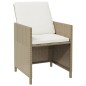 vidaXL Set da Pranzo per Giardino 9 pz con Cuscini in Polyrattan Beige vidaXL Set da Pranzo per Giardino 9 pz con Cuscini in Polyrattan Beige
