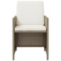 vidaXL Set da Pranzo per Giardino 9 pz con Cuscini in Polyrattan Beige vidaXL Set da Pranzo per Giardino 9 pz con Cuscini in Polyrattan Beige