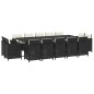 vidaXL Set da Pranzo per Giardino 15 pz con Cuscini in Polyrattan Nero