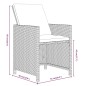 vidaXL Set da Pranzo per Giardino 15 pz con Cuscini in Polyrattan Nero