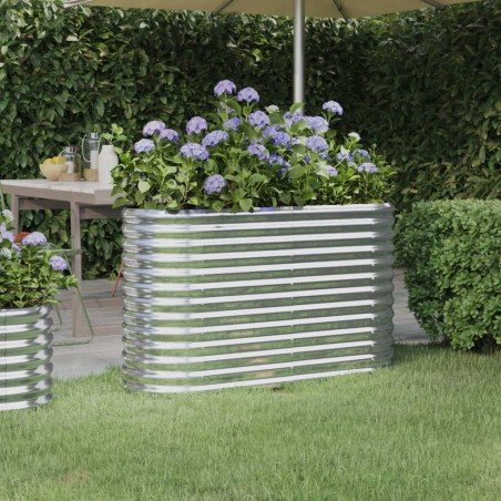 vidaXL Letto Giardino Acciaio Verniciato a Polvere 114x40x68cm Argento