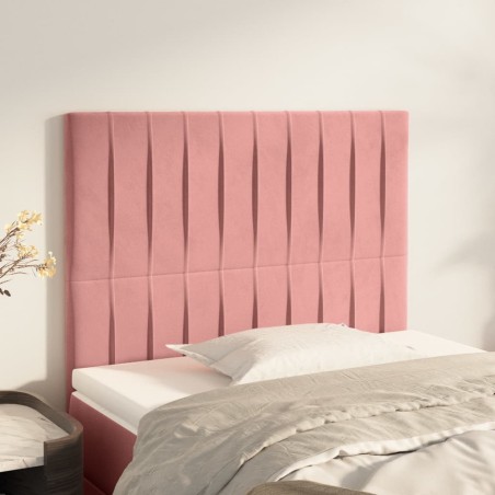 Testiera 2 pz Rosa 80x5x78/88 cm in Velluto