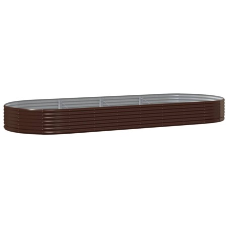 vidaXL Letto Giardino Acciaio Verniciato Polvere 373x140x36 cm Marrone