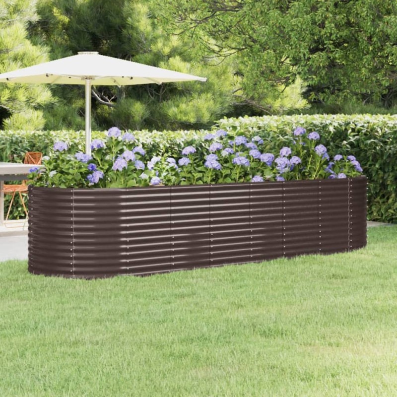 vidaXL Letto Giardino Acciaio Verniciato Polvere 322x100x68 cm Marone vidaXL Letto Giardino Acciaio Verniciato Polvere 322x100x68 cm Marone