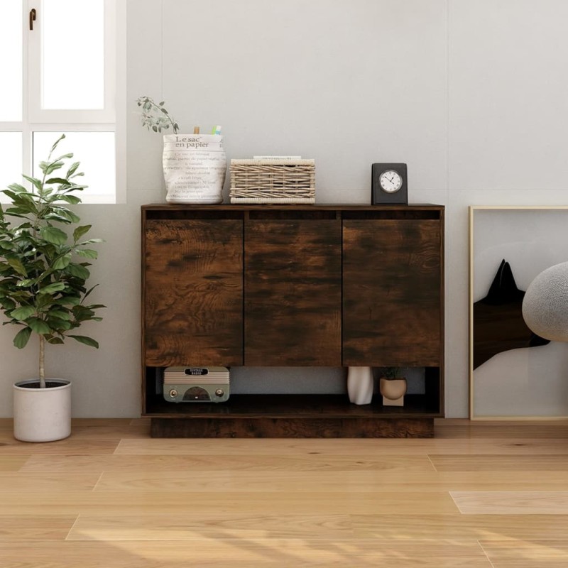 vidaXL Credenza Rovere Fumo 97x31x75 cm in Truciolato vidaXL Credenza Rovere Fumo 97x31x75 cm in Truciolato