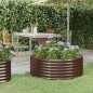 vidaXL Letto Giardino Acciaio Verniciato Polvere 100x100x36cm Marrone vidaXL Letto Giardino Acciaio Verniciato Polvere 100x100x36cm Marrone
