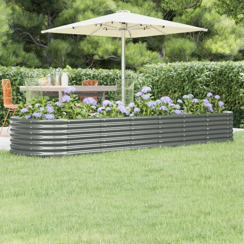 vidaXL Letto Giardino Acciaio Verniciato a Polvere 296x80x36 cm Grigio vidaXL Letto Giardino Acciaio Verniciato a Polvere 296x80x36 cm Grigio
