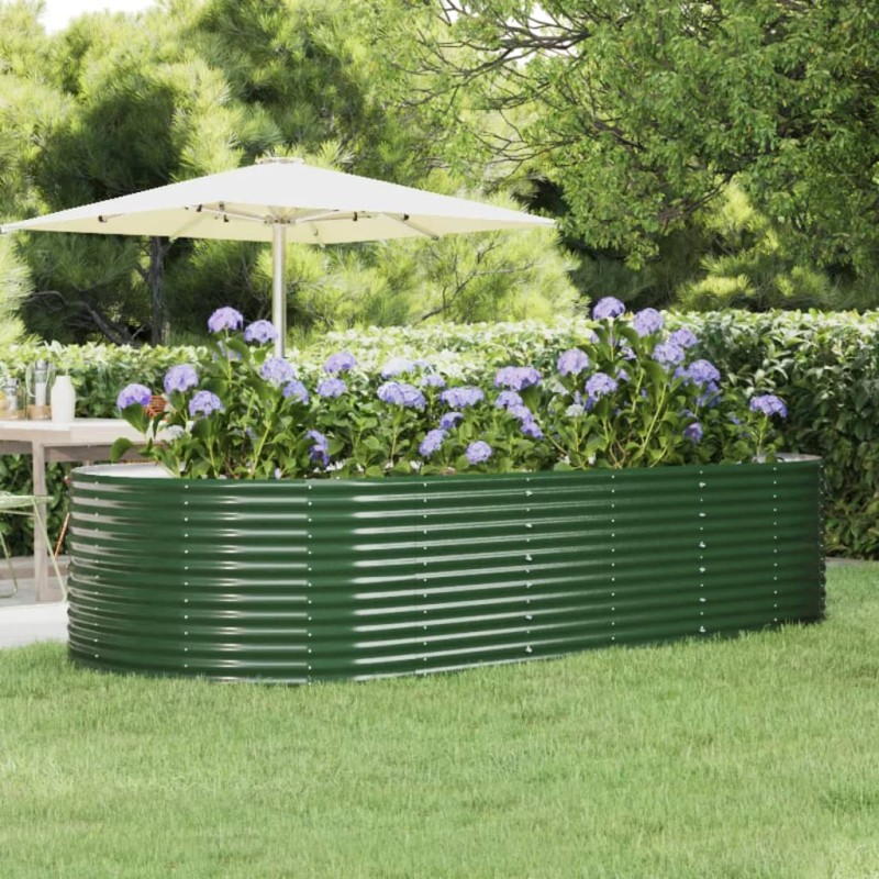 vidaXL Letto Giardino Acciaio Verniciato Polvere 291x140x68 cm Verde vidaXL Letto Giardino Acciaio Verniciato Polvere 291x140x68 cm Verde