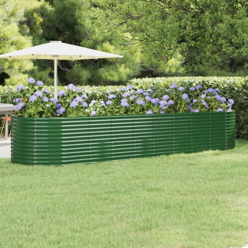vidaXL Letto Giardino Acciaio Verniciato a Polvere 396x100x68 cm Verde vidaXL Letto Giardino Acciaio Verniciato a Polvere 396x100x68 cm Verde