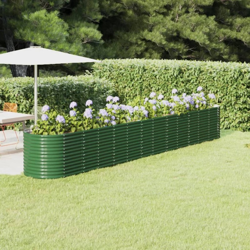 vidaXL Letto Giardino Acciaio Verniciato a Polvere 512x80x68 cm Verde vidaXL Letto Giardino Acciaio Verniciato a Polvere 512x80x68 cm Verde