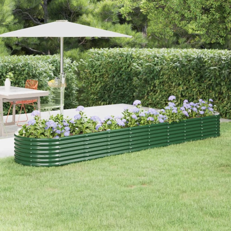 vidaXL Letto Giardino Acciaio Verniciato a Polvere 368x80x36 cm Verde vidaXL Letto Giardino Acciaio Verniciato a Polvere 368x80x36 cm Verde