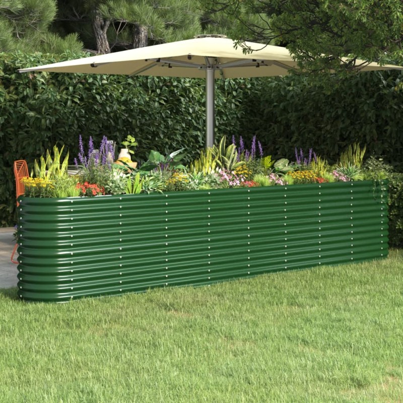 vidaXL Letto Giardino Acciaio Verniciato a Polvere 332x40x68 cm Verde vidaXL Letto Giardino Acciaio Verniciato a Polvere 332x40x68 cm Verde