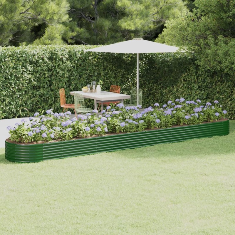 vidaXL Letto Giardino Acciaio Verniciato a Polvere 544x100x36 cm Verde vidaXL Letto Giardino Acciaio Verniciato a Polvere 544x100x36 cm Verde