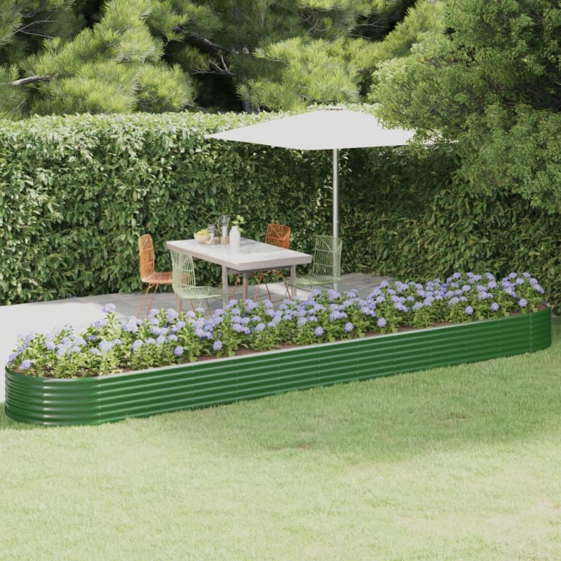 vidaXL Letto Giardino Acciaio Verniciato a Polvere 507x100x36 cm Verde vidaXL Letto Giardino Acciaio Verniciato a Polvere 507x100x36 cm Verde