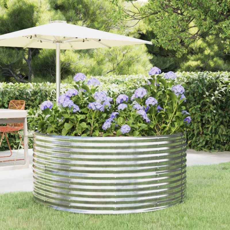 vidaXL Letto Giardino Acciaio Verniciato Polvere 140x140x68 cm Argento vidaXL Letto Giardino Acciaio Verniciato Polvere 140x140x68 cm Argento