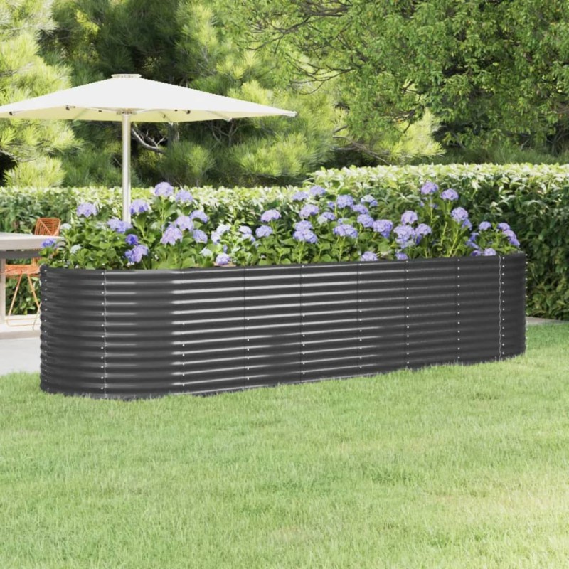 vidaXL Letto da Giardino in Acciaio a Polvere 322x100x68 cm Antracite vidaXL Letto da Giardino in Acciaio a Polvere 322x100x68 cm Antracite
