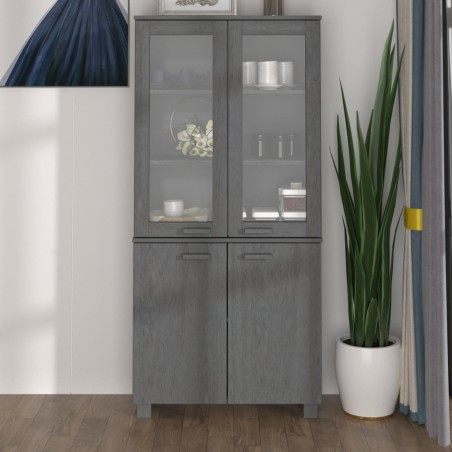 vidaXL Credenza HAMAR in Legno Massello di Pino Grigio Scuro