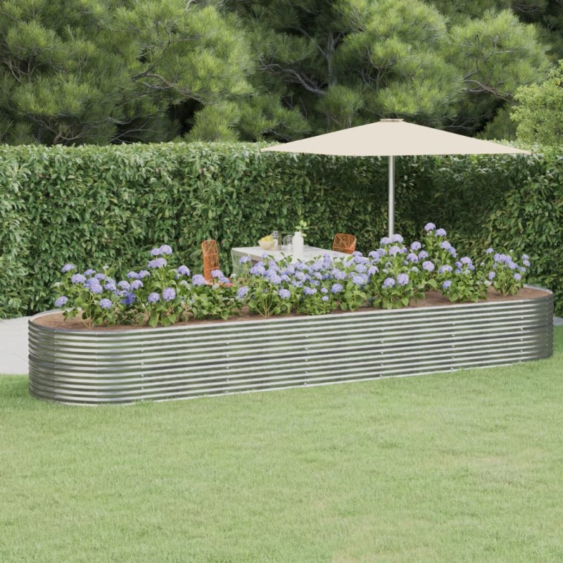 vidaXL Letto Giardino Acciaio Verniciato Polvere 510x140x68 cm Argento vidaXL Letto Giardino Acciaio Verniciato Polvere 510x140x68 cm Argento