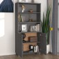 vidaXL Credenza HAMAR in Legno Massello di Pino Grigio Scuro