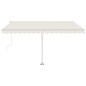 vidaXL Tenda Automatica con Sensore Vento e LED 450x350 cm Crema vidaXL Tenda Automatica con Sensore Vento e LED 450x350 cm Crema
