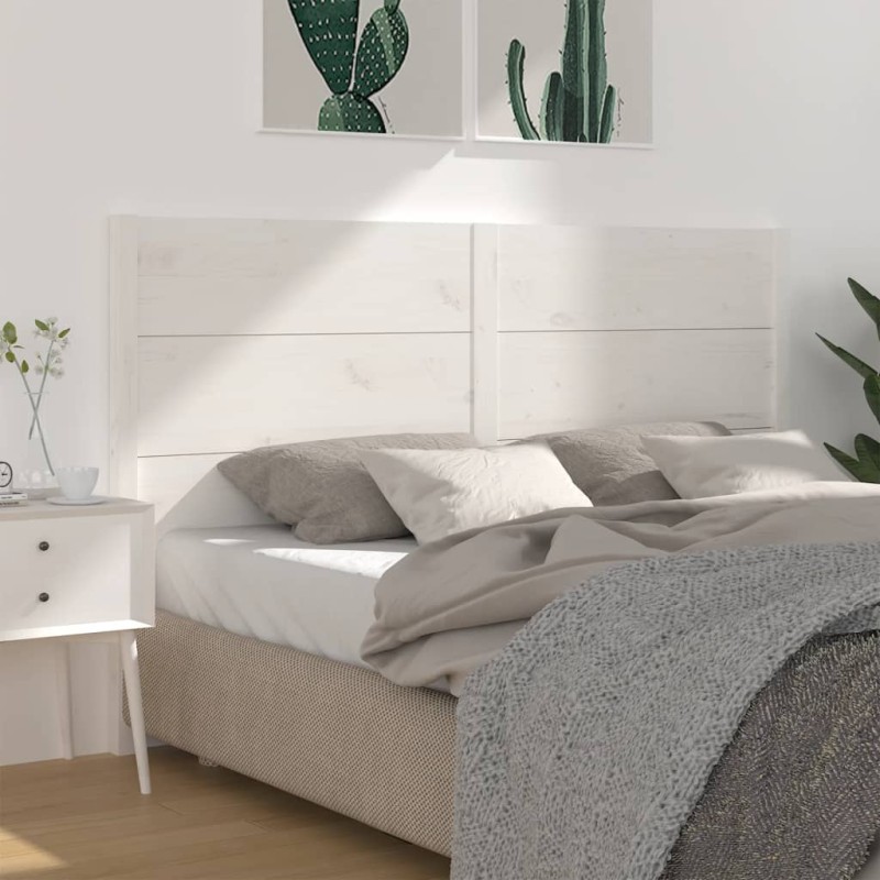 Testiera per Letto Bianca 206x4x100 cm Legno Massello di Pino Testiera per Letto Bianca 206x4x100 cm Legno Massello di Pino