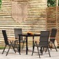 vidaXL Set Mobili da Pranzo per Giardino 5 pz Nero vidaXL Set Mobili da Pranzo per Giardino 5 pz Nero