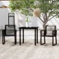 vidaXL Set Mobili da Pranzo per Giardino 3 pz Nero