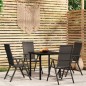 vidaXL Set Mobili da Pranzo per Giardino 5 pz Nero vidaXL Set Mobili da Pranzo per Giardino 5 pz Nero