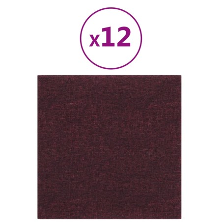 Pannelli Murali 12 pz Viola 30x30 cm in Tessuto 1,08 m²
